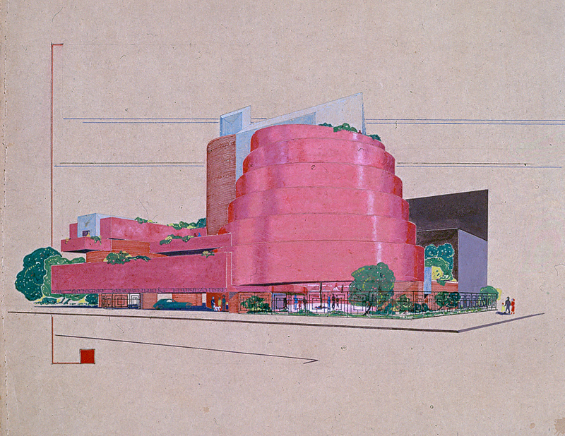 The hot pink version, fit for Barbie. / Image via The Frank Lloyd Wright Foundation Archives (The Museum of Modern Art | Avery Architectural & Fine Arts Library, Columbia University, New York). All rights reserved.